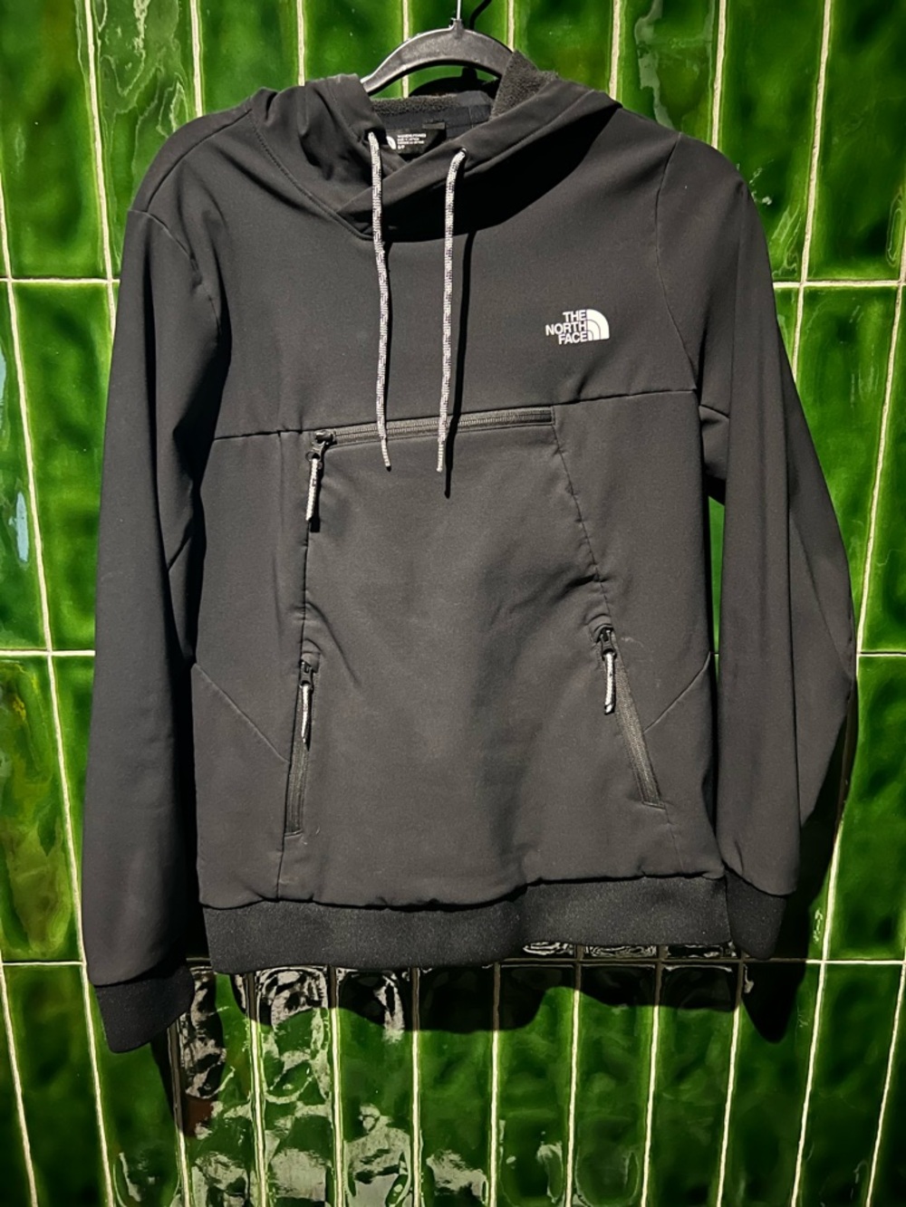 North Face Sweater Womens Small Black Hoodie Tekno Ridge Fleece Lined
